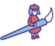ペンを持つ絵描きのイラスト