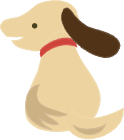 左を向く犬のイラスト