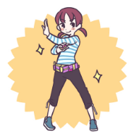 変身ポーズを決める女子のイラスト